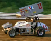 STEVE KINSER #11 GAMBLER COMPETITION WoO SPRINT CAR 8X10 GLOSSY PHOTO #2C