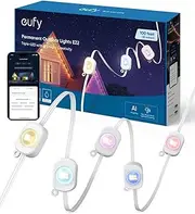 [Eufy] Permanent Outdoor Lights E22, 30 Meters with 60 Triple-LED Lights, Smart RGBWW Lights, Daily and Festive, Up to IP67 Waterproof, AI Lighting Themes for Christmas, Links with Cameras, APP Control