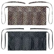 Cheetah and Leopard Waterproof Stain proof Half Apron 2-pack for Servers Vendors