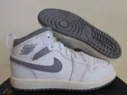 NIKE AIR JORDAN 1 MID (PS) WHITE-STEALTH SZ 13c [640734-135]