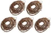 VINTORKY 5pcs Timber Buckle Vine Strips Home Decor Flower Wreath Frame Wedding Garlands Wreath Craft Party Decoration Accessory Decorative Garland Brown Rattan