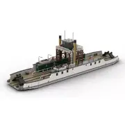 MOC Build: Bigger Railroad Ferry Ship with Interior in the Cabin 3521