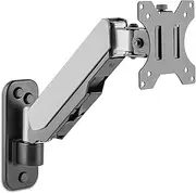 AVLT-Power Aluminum Single Gas Spring Monitor Wall Mount Ergonomic Fully Adjustable Smoothly Heavy Duty Holds 17" to 32" Screen, Up to 17.6lbs Single VESA 75x75mm / 100x100mm