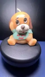 Vintage Russ Berrie And Co. 3” Candle Puppy Dog "Get Well Soon"