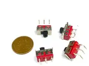 4 PCS Slide Switch SS8-5 2 Position 3 Pin Angled ss000146 Red Right Angle E22