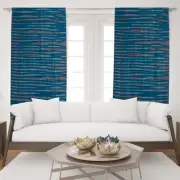 Cotton Shibori Window Curtain 2 Panel Set Light Filtering Drapes for Living Room