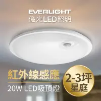 在飛比找Yahoo奇摩購物中心優惠-【Everlight 億光】星庭 20W 紅外線 感應吸頂燈