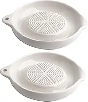 2Pcs Multipurpose Garlic Grinding Bowls Mashers for Pureeing Fruits and Vegetables Simple Design Garlic and Ginger Mincing White
