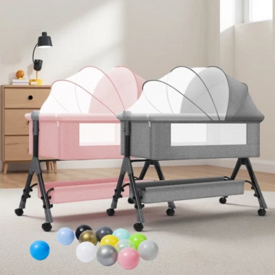 Baby Cots & Bassinet 3-IN-1 Convertible Bedside Co-Sleeper Comfortable Newborn