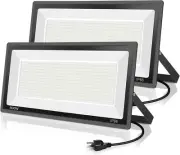 2 Pack 800W LED Flood Light Outdoor,3750W Equivalent Super Bright Floodlight wit