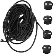 Homoyoyo 1 Set Plastic Spring Fasteners for Drawstrings Double Cord Locks with Elastic Rope for Clothing Hoodies DIY Projects and More