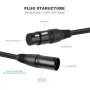 Adapter Cable for Mixing Consoles and DMX512 Lighting 3 Pin Male to 5 Pin Female