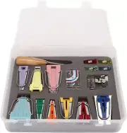 Bias Tape Maker Kit, 9 Sizes Bias Tape Maker with 4Pcs Sewing Clips, Awl, Sna...