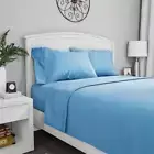 4-Piece Blue Solid 75 Thread Count Polyester Full Sheet Set