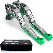 For Kawasaki Ninja 650 2017-2024 Z650 2017-2024 Adjustable Folding Extendable Handle Brake Clutch Levers Ninja650 NINJA 650R Z 650 Accessories Hand Brake Lever CNC Aluminum (NINJA650-Titanium Green)