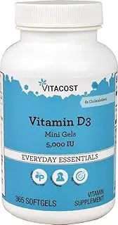 Vitacost Vitamin D3-5000 IU - 365 Softgels - Mini Gels