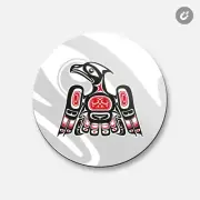 Mythological Style Eagle Animal | 4'' X 4'' Round Decorative Magnet