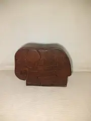 Wooden Elephant Trinket Puzzle Box NEW- Matr Boomie, Made In India