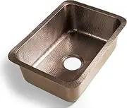 Monarch Abode 21-inch Hand Hammered Pure Copper Milan Dual Mount Drop in Kitchen Sink, Drop in or Undermount Kitchen Sink, Deep Single Rectangular Bowl