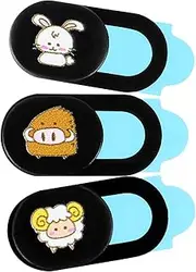 SWOOMEY 3pcs Animal Computer Phone Webcam Cover Privacy Protection for Laptop Mobile and Tablet Compact Lightweight