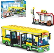 City Town Bus Station Building Block Set - 386 Pieces, Educational Learning C...