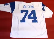 MERLIN OLSEN CUSTOM LOS ANGELES RAMS THROWBACK WHITE JERSEY FEARSOME FOURSOME