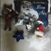 Christmas Tapestry Santa Pillow/Glass Santa/Plush Santa &Star/Ornaments/Reindeer