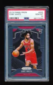 PSA 10 COBY WHITE 2019-20 PANINI PRIZM #253 RC ROOKIE CARD *GEM MINT* BULLS