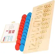 CORHAD 1 Set Math Learning Numbers Educational Educational Kindergarten Cognitive Digital Pairing Tracing Board Calculation Wooden Khaki