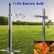 25W Motor 90 Lbs Spit Roaster BBQ Rotisserie Pig Lamb Grill Tripod Skewer 110V
