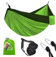 Double Camping Portable Hammock Sleeping Bag Travel w Tree Straps for Tree Beach