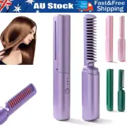 Rechargeable Mini Hair Straightener, Portable Cordless Hair Straightener Comb AU