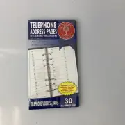 Collins Telephone Address Refills 30 Pages Classic Size Planner Calendar Binder