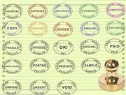 Custom Oval Stamp Personalize Your self Inking 30x40mm Copper and Foam Stamp - Paid Checked Original Denied Approved Copyright INVOICED Authorized