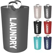 Large Laundry Basket, Freestanding Waterproof Laundry Hamper, 90L Grey