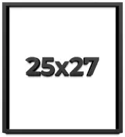 25x27 Shadow Box Frame Black | 1 inches Deep Real Wood Contemporary Shadowbox Di
