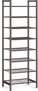 [SONGMICS] Narrow Shoe Rack - Sturdy 8 Tier Metal Tall Shoe Rack Shelf, Slim Shoe Storage Organizer for Closet Entryway Small Spaces, Bronze