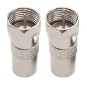 2Pcs F Type Connector Male to TV Aerial Socket Female Adapter RF Coax Converter