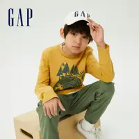 在飛比找蝦皮商城優惠-Gap 男童裝 趣味印花圓領長袖T恤-黃色(749671)