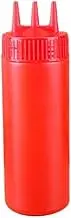 Dispensing Bottles Squeeze Condiment Bottles With On Cap Lids Ketchup Mustard Hot Sauces Olive Oil Bottles Container(Red,340ml)