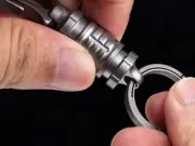 Hot TC4 Titanium Alloy Concise Round Keyring Keychain Carabiner Hook Accessories