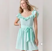 Francesca's NWT Wanda Tie Front Mini Dress - Mint - Size Medium