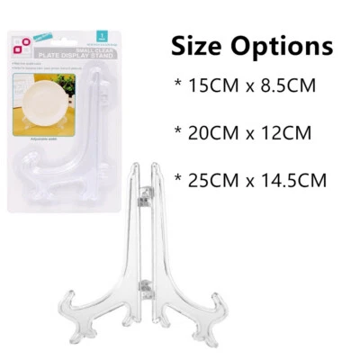 Clear Plate Stand Display Easel Photo Sign Board Plate Collection Home Decor