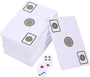 JOINPAYA 1set Travel Mahjong Card Funny Chinese Style Mahjong for Festivals and Parties Material Portable Design Includes Dice for Outdoor Fun