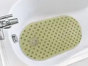 Sweet Home Collection Vinyl Non Slip Suction Cup Hair Catcher Bubble Bath Tub Mat, Sage, 0