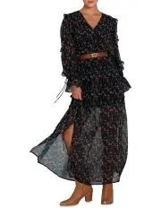 [Belle & Bloom] Come As You Are Floral Maxi Dress in Navy Multi