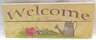 Welcome to the Garden Wood Sign Picture Rustic Pallet Floral Watering Can 9.5"