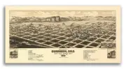 1882 Gunnison Colorado Vintage Old Panoramic City Map - 18x36