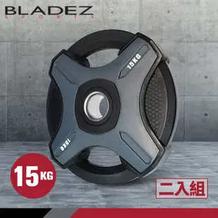 【BLADEZ】OP1-PU灰色奧林匹克包膠槓片-15KG(二入組)