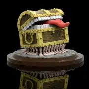 UNPAINTED Luggage Treasure Chest Mimic 3D Printed Model Kit 5" Tall (5-23)